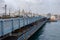 View from the empty Galata Bridge, famous for anglers. Istanbul Metropolitan Municipality banned