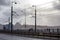 View from the empty Galata Bridge, famous for anglers. Istanbul Metropolitan Municipality banned