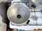 View of empty metal steamer pot for Manti cooking