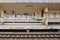 View on empty platforms of train station Gare du Nord, in Brussels, Belgium