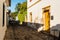 View of empty street of historical colonial city in Brazil