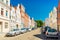 View of an empty street in Lubeck, Germany