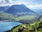 View of the Engelbergertal Valley, Settlement Stans and Mountain Stanserhorn, Ennetburgen - Canton of Nidwalden, Switzerland