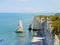 View of english channel coast with rocks