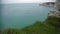 View on English Channel and rocky cliffs in Etretat, France, divine nature