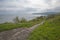 View of english coastline on overcast day