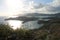 View of English Harbor in Antigua in Caribbean from Shirley Heights, English Harbor is the main docking area for yachts and pleasu