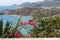 View of English Harbor in Antigua in Caribbean from Shirley Heights, English Harbor is the main docking area for yachts and pleasu