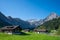 View of Engstligenalp from the Engstligengrat hiking trail, Swiss Alps, Switzerland