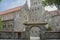 View of the entrance of the Abbey of St. Maurice and St. Maurus