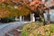 View of the entrance gate to Ryoanji Temple, a Zen temple as a site of Japan`s most famous rock