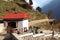 View of entrance to the town Namche Bazaar in Nepal