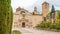 View on entry gate of monastery of Poblet in Spain during daytime