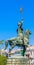 View of Equestrian statue of Vimara Peres in front of Porto Cathedral called Se Cathedral in Porto city, Portugal