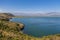 View of equipment for breeding of mussels in the Butrint Lagoon, Albania