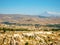 View of Erciyas Volcano and beautiful landscape of Cappadocia, Turkey