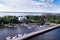 A view of the estuary of Vuoksi and the Gulf of Finland in the lookout tower in Vyborg