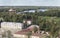 A view of the estuary of Vuoksi and the Gulf of Finland in the lookout tower in Vyborg, Tilt shift blur effect.