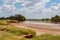 View of the Ewaso Ng`iro River in the savannah