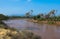 View of the Ewaso River, Samburu national park. Kenya Africa.