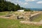 View on the excavation archaeological site of the mont beuvray in morvan