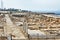 A view of the excavations of Herod's palace in Caesarea Maritima National Park