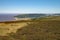 View of Exmoor National park and the Bristol Channel near Minehead in Somerset, England