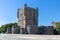 View at the exterior facade tower at Castle of BraganÃ§a, an iconic monument building at the BraganÃ§a city, portuguese patrimony