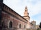 View of external wall of Sforza Castle in Milan