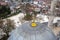 The view of the Eyupsultan mosque domes and its surroundings from a high angle in Eyup district of Istanbul, Turkey on April 5,