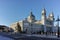 View of facade of Almudena Cathedral in City of Madrid