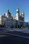 View of facade of Almudena Cathedral in City of Madrid