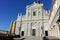 View of facade of Almudena Cathedral in City of Madrid