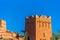 View of the facade of a building in Ait-Ben-Haddou, Morocco