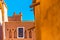 View of the facade of a building in Ait-Ben-Haddou, Morocco. With selective focus