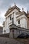 View of the facade and the cupola of the neoclassical Duomo di Urbino, Urbino Cathedral in the Marche, Italy.