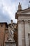 View of the facade and the cupola of the neoclassical Duomo di Urbino, Urbino Cathedral in the Marche, Italy.