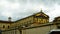 view of the facade with golden mosaic of Saint Paul Outside the Walls in Rome. It is one of the four papal basilicas