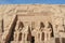 View of the facade of the Great Temple of Ramesses II at Abu Simbel (Egypt)