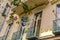 View of the facade of an old Berlin apartment building with stucco decorations