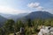 view from Falkenstein towards Chiemgau alps with Sonntagshorn