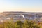 View at FalkÃ¶ping city and the table mountain Ã…lleberg in autumn