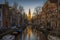 View of the famous canals of Amsterdam