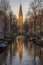 View of the famous canals of Amsterdam