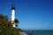 View of the famous Cape Florida Lighthouse in Miami, Florida in the USA