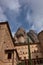 View the famous Catholic monastery of Montserrat on the background of round rocks. Catalonia of Spain