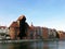 View of the famous and historic Medieval port Crane in  Gdansk, Poland