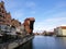 View of the famous and historic Medieval port Crane in  Gdansk, Poland