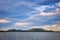 View of famous Hungarian Lake Balaton with volcanoes