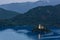 View of famous island and Church of Bled